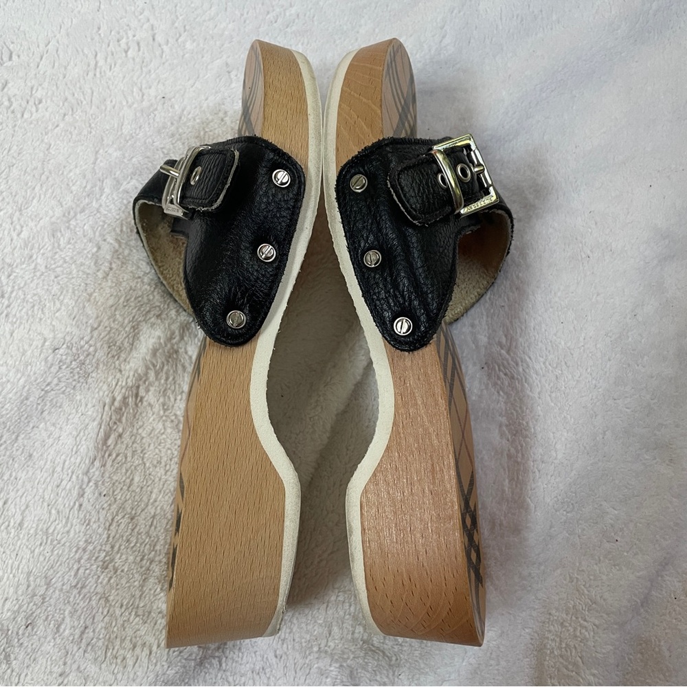 Burberry Wooden Slide Sandals - Picture 8 of 12